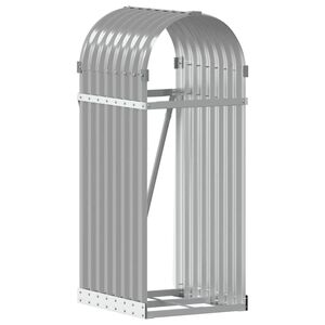 vidaXL Haardhoutopslag 40x45x100 cm gegalvaniseerd staal lichtgrijs