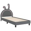vidaXL Bedframe voor kinderen met hoofdbord Lichtgrijs 90 x 200 cm PU