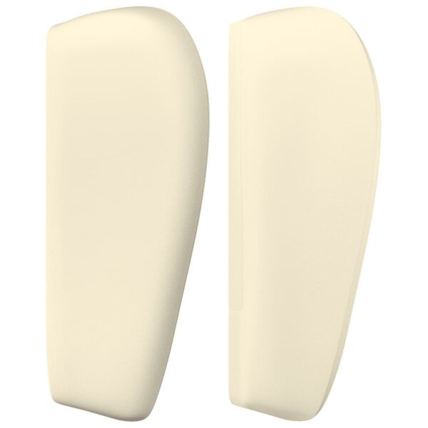 vidaXL Hoofdbord met randen 93x23x78/88 cm kunstleer cr&egrave;mekleurig