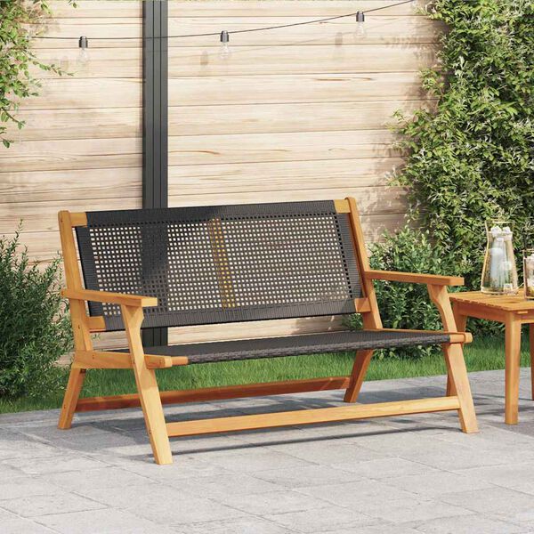 vidaXL Tuinmeubelen Zwart 122 x 78 x 73cm Massief acaciahout
