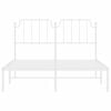 vidaXL Bedframe met hoofdbord metaal wit 140x200 cm