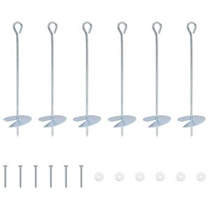 vidaXL Aardeankers 6 pcs Zilverkleurig &Oslash;10 x 40 cm
