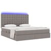 vidaXL Opbergbed met LED met matras Taupe 180 x 200 cm Polyester