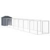 vidaXL Hondenhok met dak 117x813x123 cm gegalvaniseerd staal antraciet