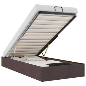 vidaXL Bedframe zonder matras 80x200 cm stof donkerbruin