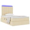 vidaXL Opbergbed met LED met matras Cr&egrave;me 120 x 200 cm Polyester