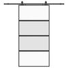 vidaXL Schuifdeur met beslagset 102,5x205 cm gehard glas zwart