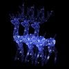 vidaXL Kerstversieringen rendier 3 st 128 cm acryl blauw