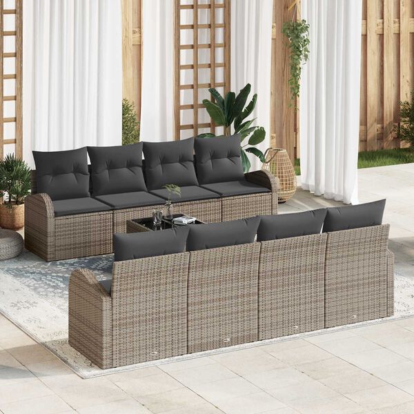 vidaXL Tuin Sofa Set Grijs 55 x 55 x 37 cm poly rattan