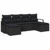 vidaXL Bankstel 6 st Zwart poly rattan