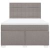 vidaXL Boxspring met matras stof taupe 160x200 cm