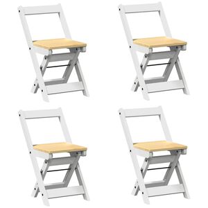 vidaXL Klapstoelen 4 stuks "Corona" Wit Massief Grenenhout