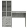 vidaXL Bureau met lade 2 pcs Beton Grijs