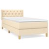 vidaXL Boxspring met matras stof cr&egrave;mekleurig 80x200 cm