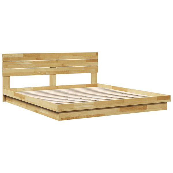 vidaXL Bedframe hoofdeinde zonder matras 180x200 cm massief hout eiken