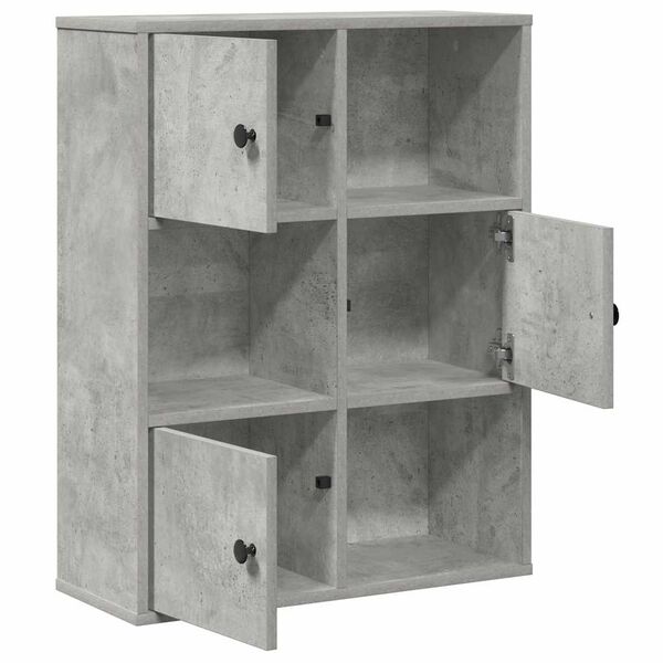 vidaXL Boekenkast 60x24x76,5 cm bewerkt hout betongrijs