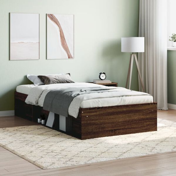 vidaXL Bedframe bruin eikenkleur 90x190 cm