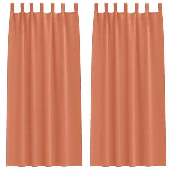 vidaXL Zwart-out Gordijnen met Ringen 2 pcs Terracotta 260 x 140 cm