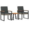vidaXL Buitenmeubelset 3 st Grijs en Donkergrijs poly rattan