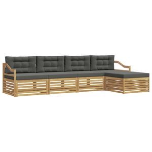 vidaXL Buiten bankenset 5 st Wit en antracietkleurig Polyester