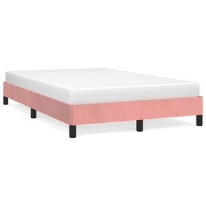 vidaXL Bedframe zonder matras 120x190 cm fluweel roze