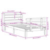 vidaXL Bedframe met hoofdbord massief grenenhout 75x190 cm