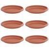 vidaXL Ronde Bloemenschalen 6 pcs Baksteenrood &Oslash; 14 x 2 cm Kunststof
