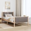 vidaXL Bedframe Bruin en taupe 100 x 200 cm Massief grenenhout