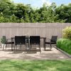 vidaXL 7-delige Tuinset met kussens poly rattan en staal