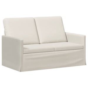 vidaXL 2-zits bank Cr&egrave;mekleurig 130 x 81 x 82 cm fluweel