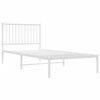 vidaXL Bedframe met hoofdbord metaal wit 90x200 cm