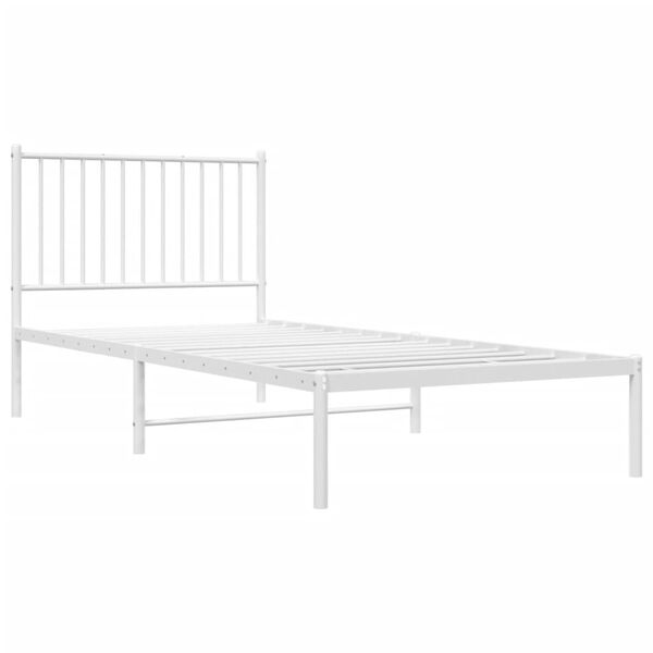 vidaXL Bedframe met hoofdbord metaal wit 90x200 cm