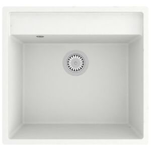 vidaXL Gootsteen met overloopgat graniet wit