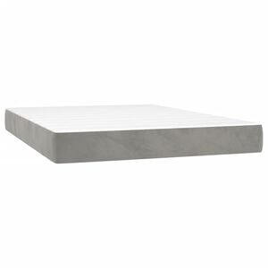 vidaXL Pocketveringmatras medium 140x190x20 cm fluweel lichtgrijs