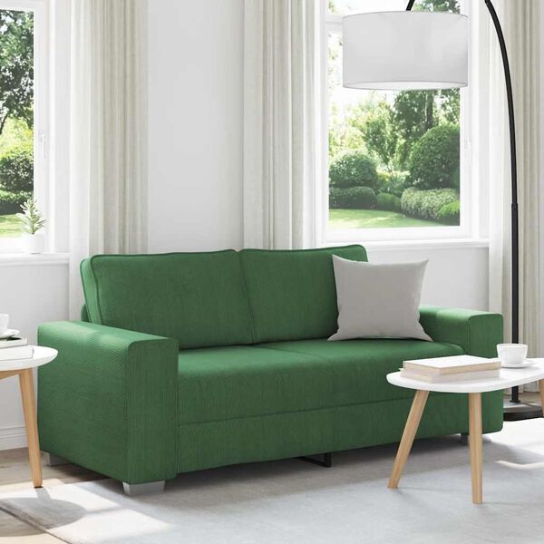 vidaXL Loveseat Sofa Donkergroen 180x77x82 cm Corduroy Stof