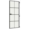 vidaXL Binnendeur smal 83x201,5 cm gehard glas en aluminium zwart