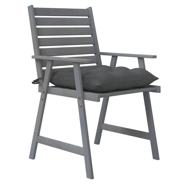 vidaXL Tuinstoelen 4 st met kussens massief acaciahout