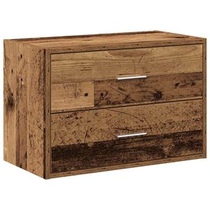vidaXL Kast met 2 lades 60x31x40 cm bewerkt hout oud houtkleurig