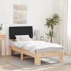 vidaXL Bedframe met Gevoerd Hoofdgedeelte Zwart 90 x 190 cm