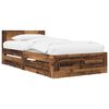 vidaXL Bedframe met lade met hoofdeinde 2 st Oud hout Bewerkt hout