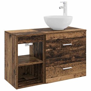 vidaXL Badkamermeubelset 2 st Oud hout Bewerkt hout