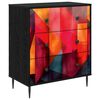 vidaXL Ladekast HEESCH Kleurblokprint 66 x 36,5 x 76 cm Bewerkt hout