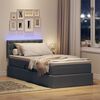 vidaXL Opbergbed met LED met matras Donkergrijs 90 x 190 cm Stof