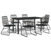 vidaXL 7-delige Tuinset PVC-rattan zwart