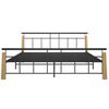 vidaXL Bedframe metaal en massief eikenhout 180x200 cm