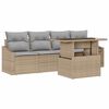 vidaXL Tuin Sofa Set met kussen 5 pcs beige en lichtgrijs poly rattan