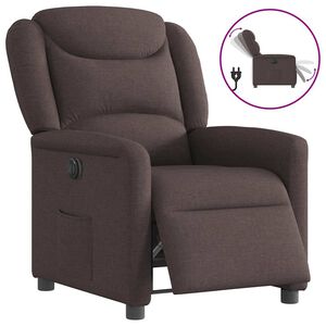 vidaXL Fauteuil verstelbaar elektrisch stof donkerbruin