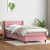 vidaXL Boxspring met matras fluweel roze 80x220 cm