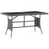 vidaXL Tuintafel 140x80x74 cm poly rattan grijs
