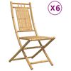 vidaXL Opklapbare stoelen, 6 stuks, 46x66x99 cm, bamboe